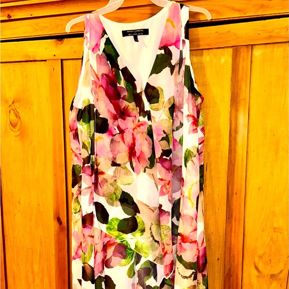 Maggy London Asymmetrical, Sleeveless Dress, Size 10 - Picture 3 of 4